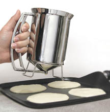 Make perfect pancakes without the mess of spilling from bowls and 